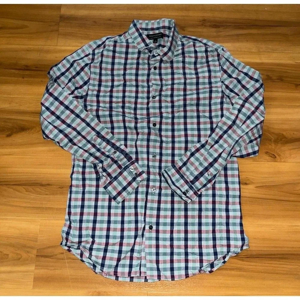 Mens Banana Republic Stretch Tailored Slim Fit Button Up Casual Shirt